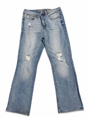 Seven7 Distressed Bootcut Jeans Women’s Size 4 Light Wash Stretch Denim